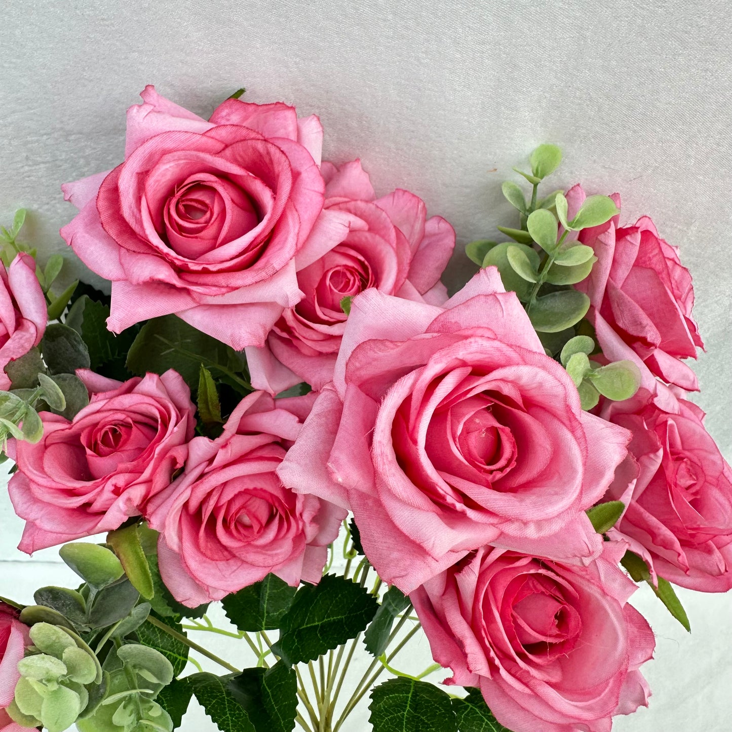 Pink Silk Wedding Rose Bush - 11 Heads