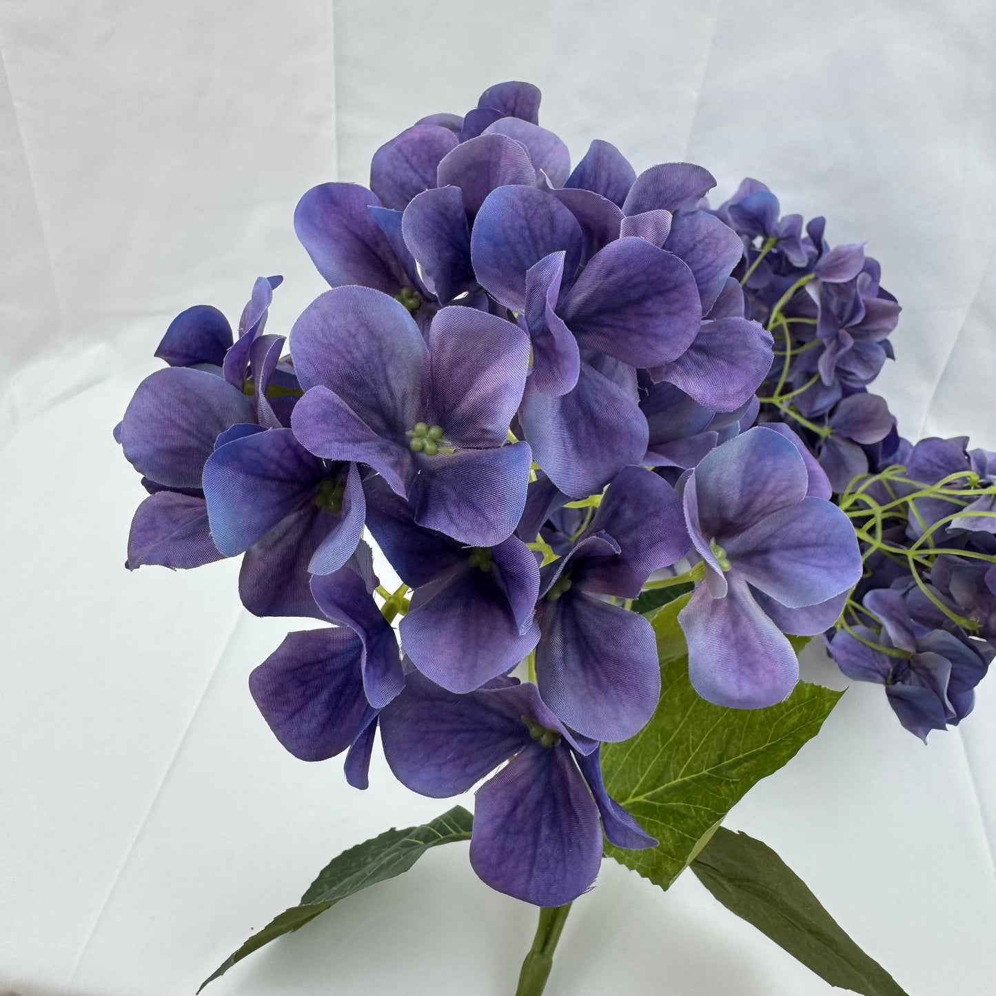 Purple Silk 3D Hydrangea Bush - 5 Heads