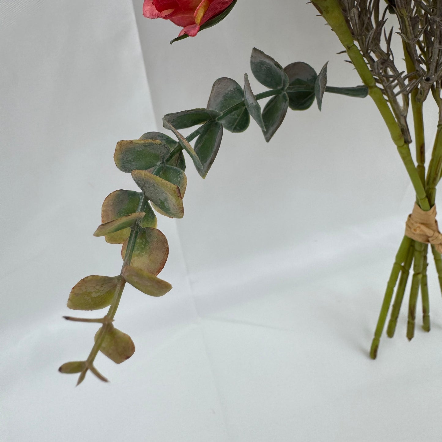 Red Silk Burnt Edge Rose Bud Bush - 20 Heads