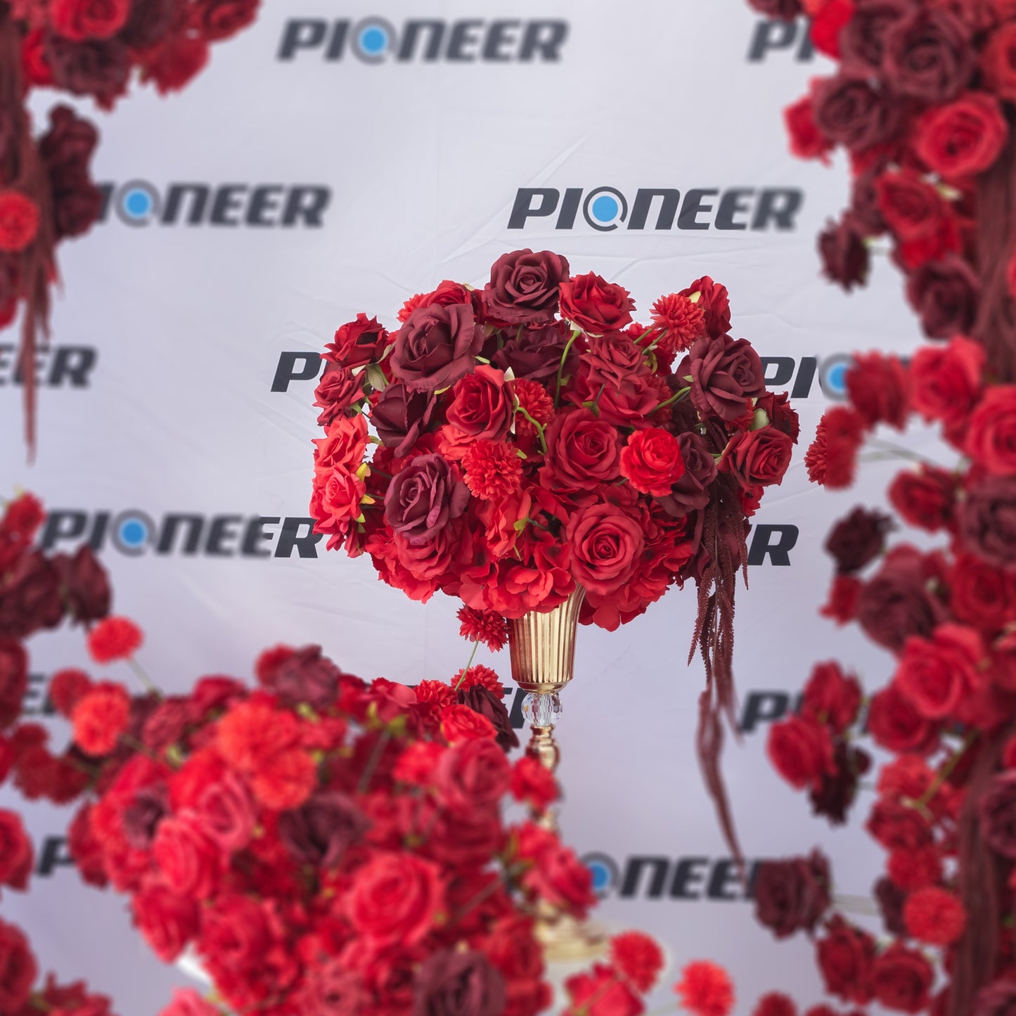 Premium Crimson Rose Floral Centerpiece