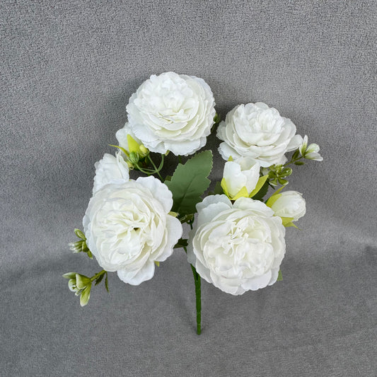 White Silk Peony Bush - 5 Heads
