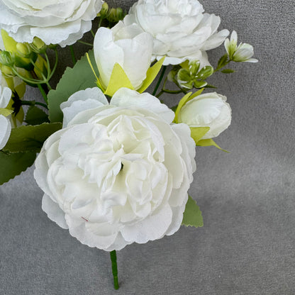 White Silk Peony Bush - 5 Heads