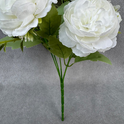 White Silk Peony Bush - 5 Heads