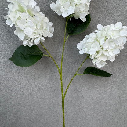 White Silk Pagoda Hydrangea Spray - 3 Heads
