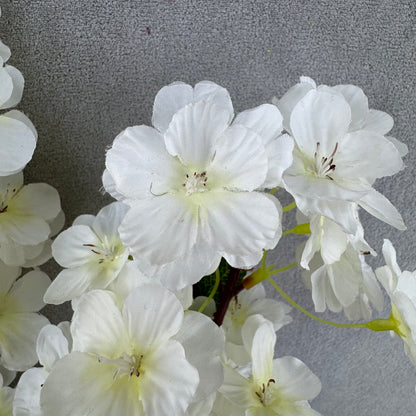 Ivory Silk New Pastoral Large Cherry Blossom Branch