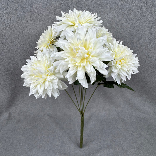 Ivory Silk Dahlia Bush - 7 Heads