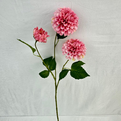 Pink Silk French Dahlia Spray - 3 Heads
