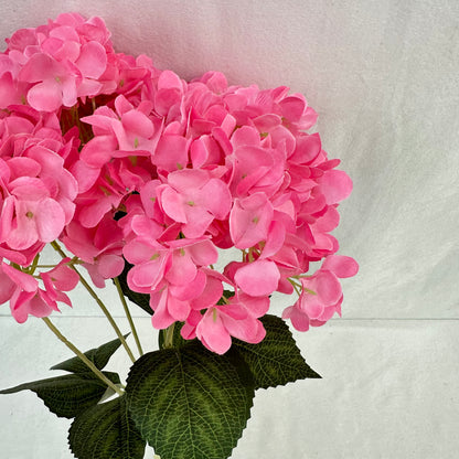 Dark Pink Silk French Hydrangea Bush - 5 Heads