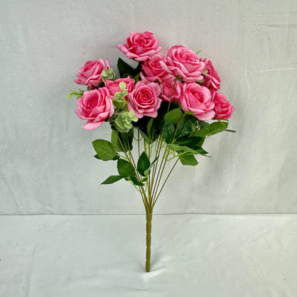Pink Silk Wedding Rose Bush - 11 Heads