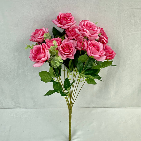 Pink Silk Wedding Rose Bush - 11 Heads
