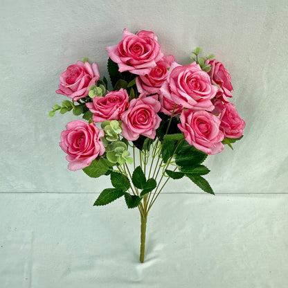Pink Silk Wedding Rose Bush - 11 Heads