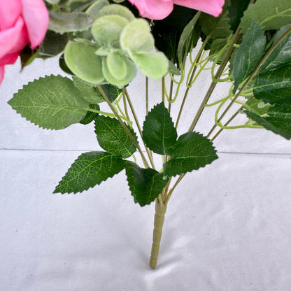 Pink Silk Wedding Rose Bush - 11 Heads