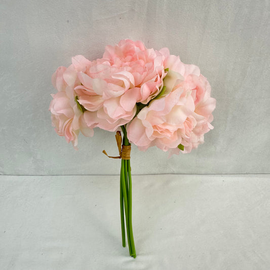 Pink Silk Peony Bunch - 5 Heads