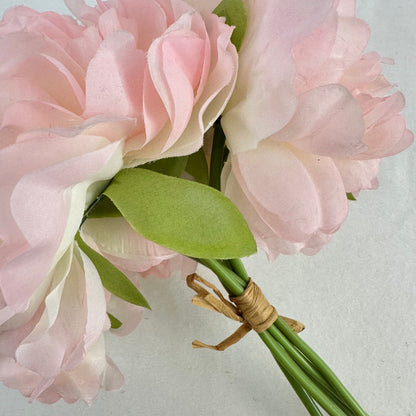 Pink Silk Peony Bunch - 5 Heads