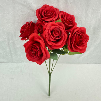 Red Silk Happiness Rose Bush - 7 Heads
