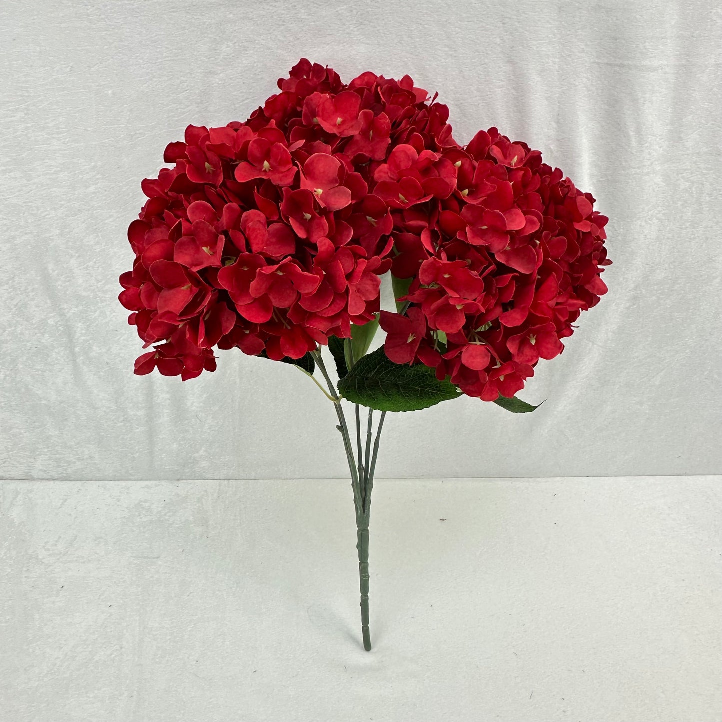 Red Silk French Hydrangea Bush - 5 Heads