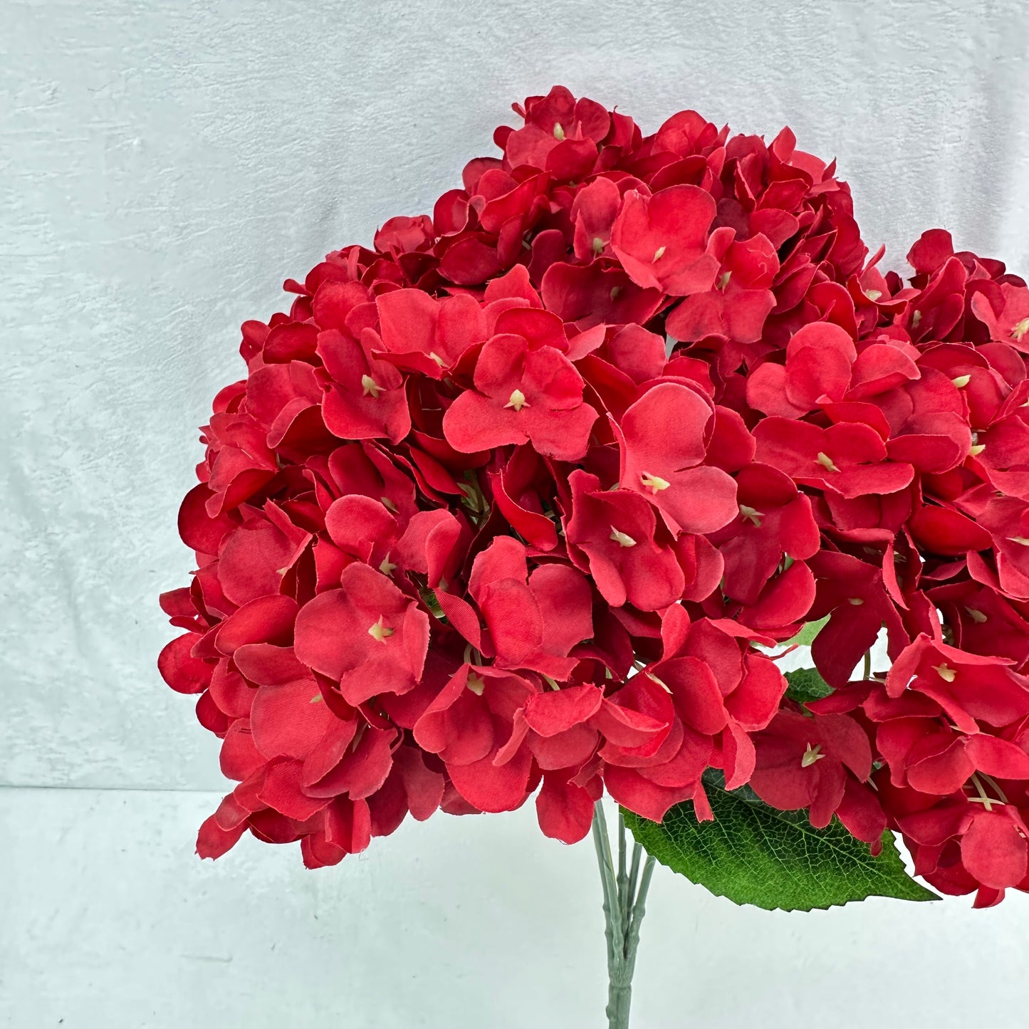 Red Silk French Hydrangea Bush - 5 Heads