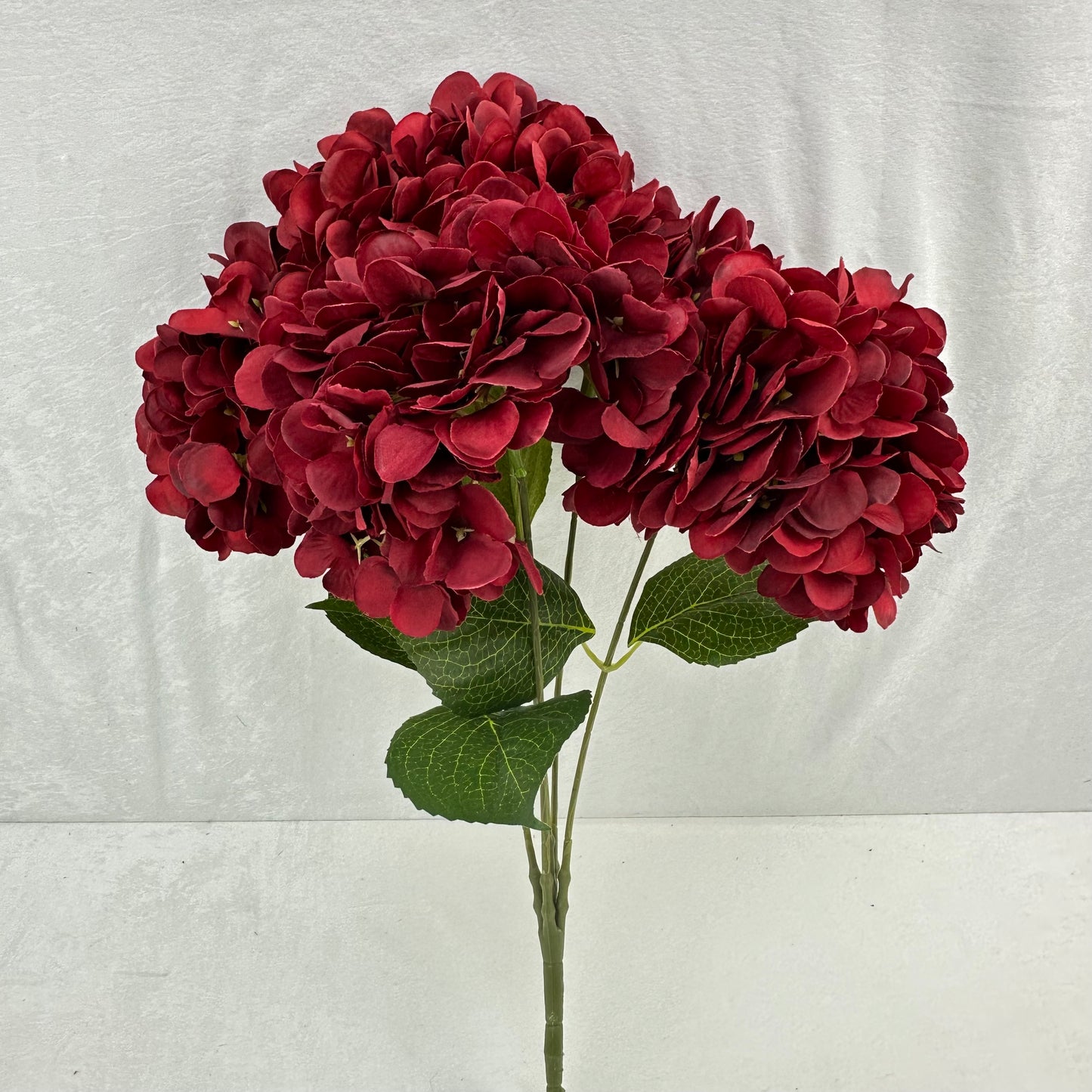 Red Silk French Hydrangea Bush - 5 Heads