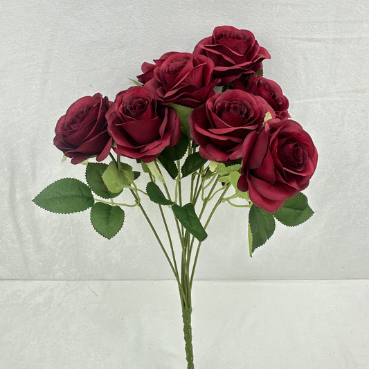 Red Silk Holland Rose Bush - 9 Heads