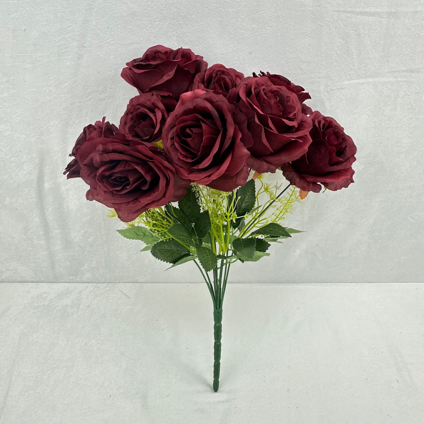 Red Silk Acacia Rose Bush - 9 Heads