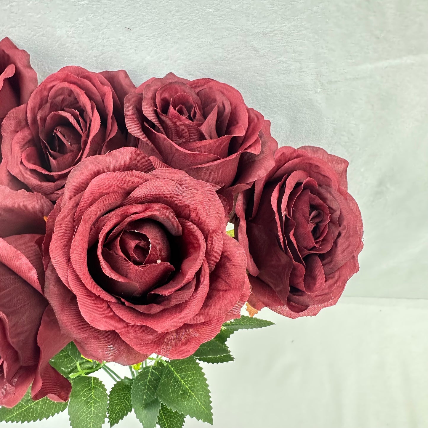 Red Silk Acacia Rose Bush - 9 Heads