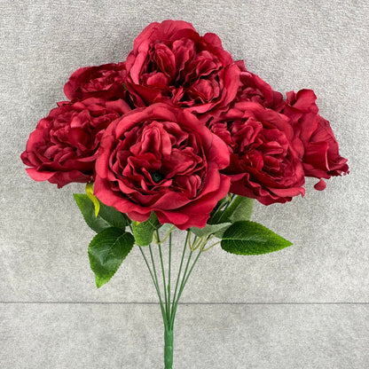 Red Silk Austin Rose Bush - 7 Heads