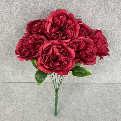 Red Silk Austin Rose Bush - 7 Heads