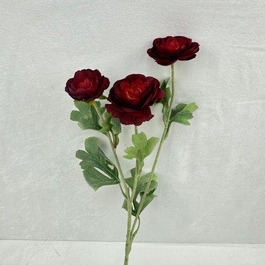 Red Silk Nerine Rose Spray - 3 Heads