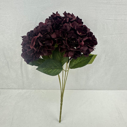 Red Silk French Hydrangea Bush - 5 Heads