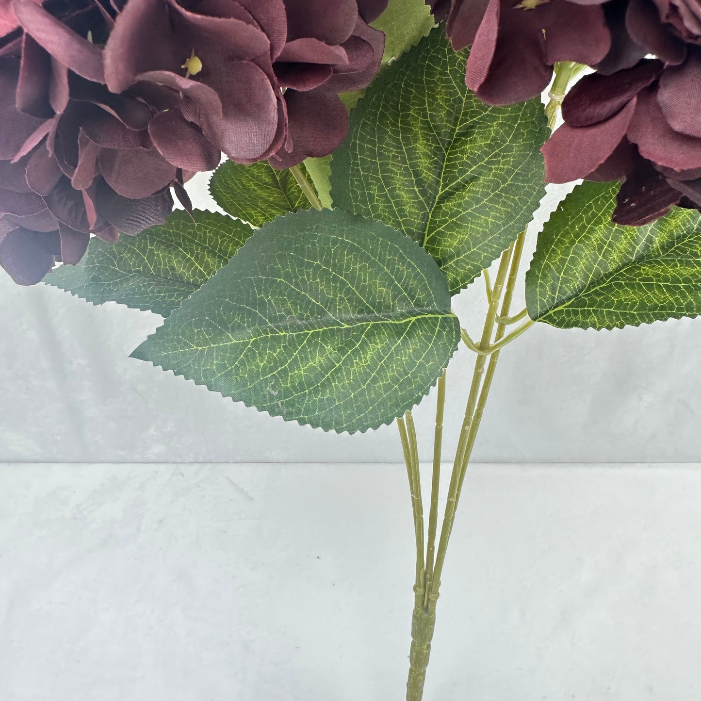 Red Silk French Hydrangea Bush - 5 Heads