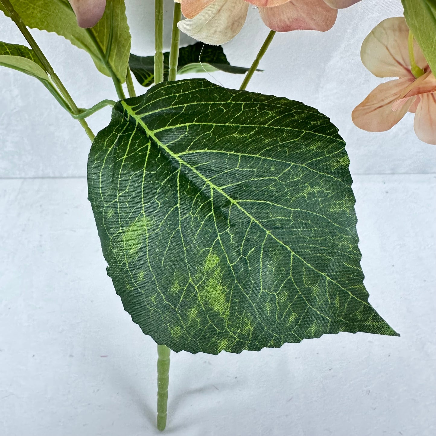 Brown Silk 3D Hydrangea Bush - 5 Heads