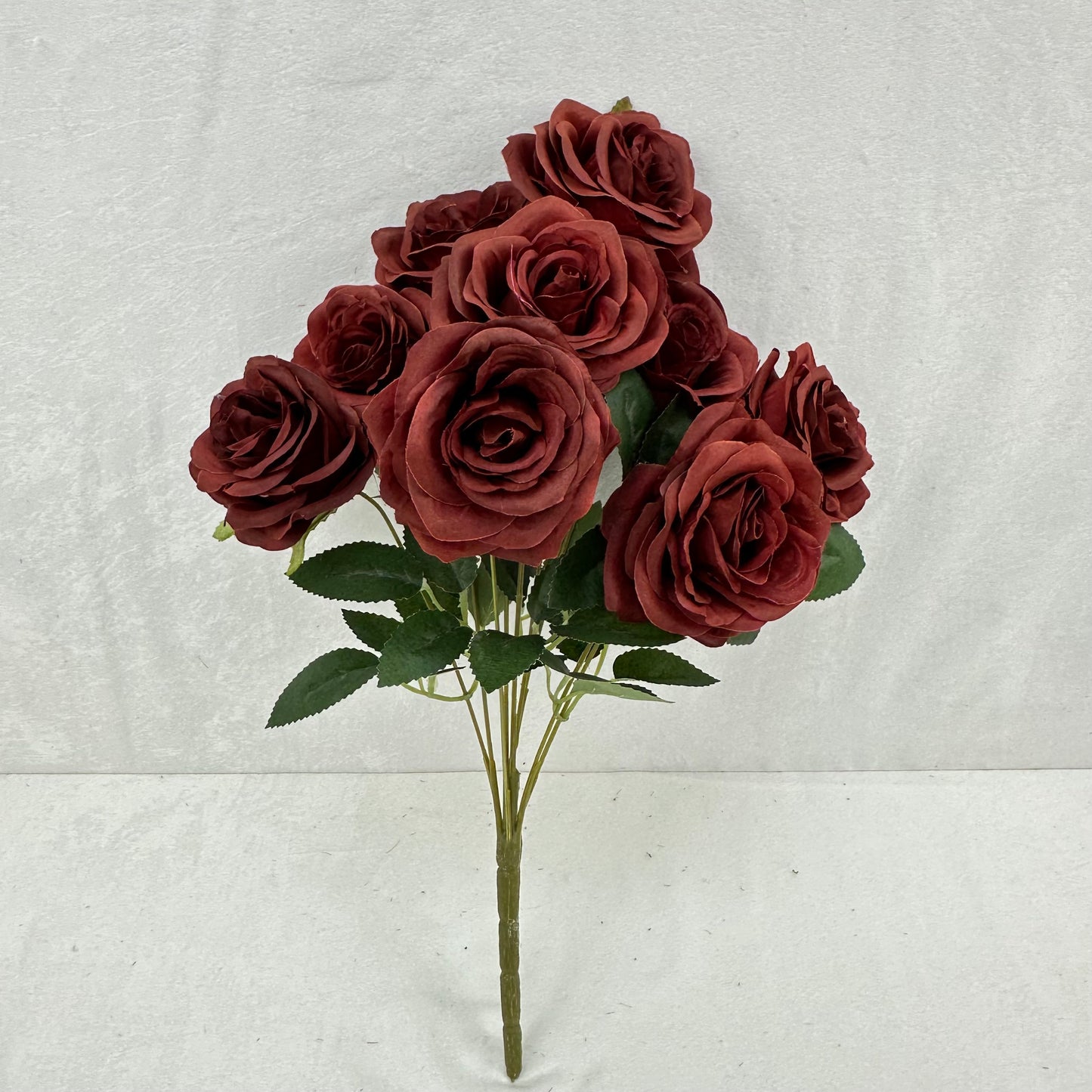 Brown Silk Wedding Rose Bush - 9 Heads