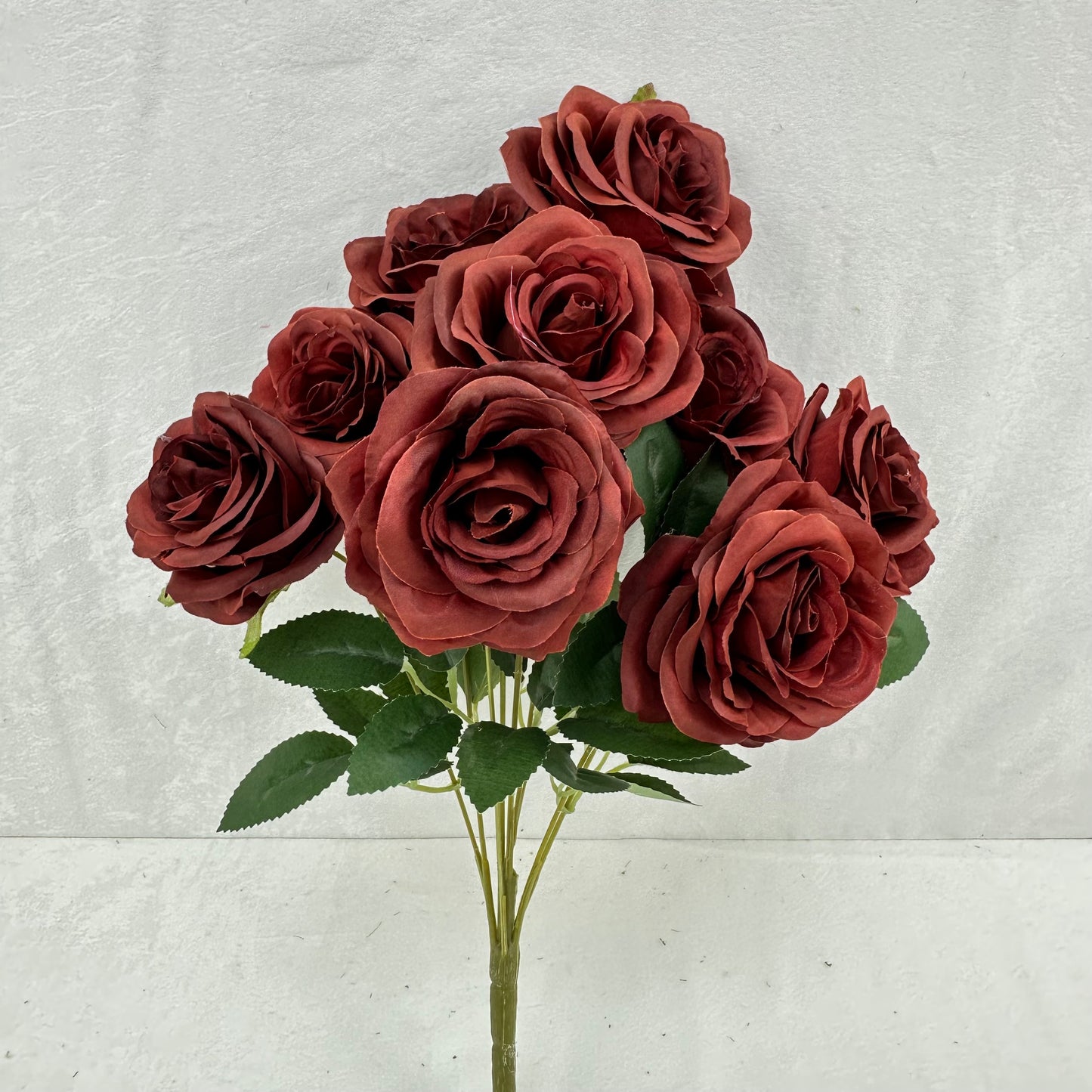 Brown Silk Wedding Rose Bush - 9 Heads