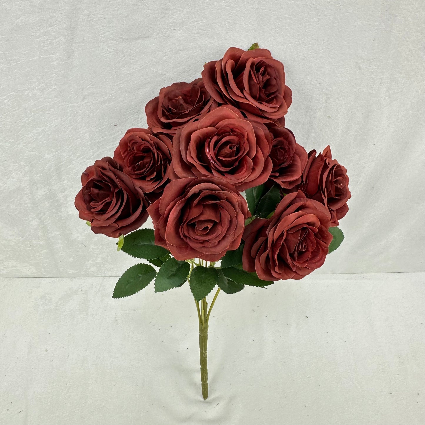 Brown Silk Wedding Rose Bush - 9 Heads