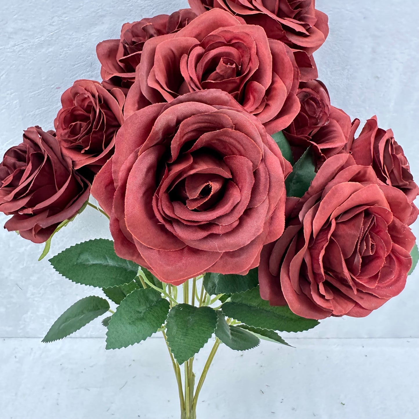 Brown Silk Wedding Rose Bush - 9 Heads