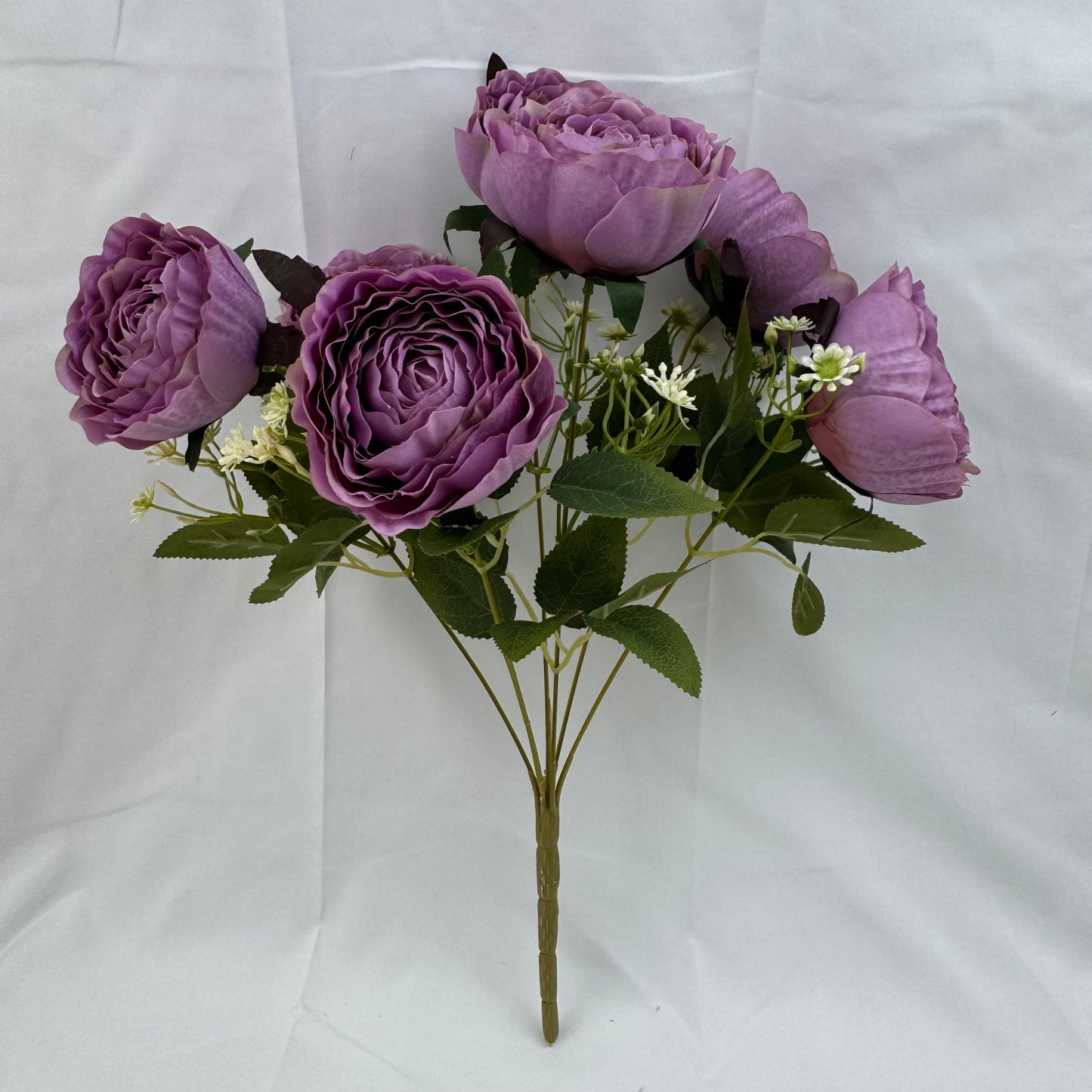 Lilac Silk Wrapped Rose Bush - 7 Heads