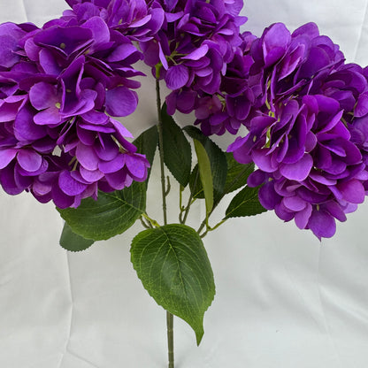 Purple Silk French Hydrangea Bush - 5 Heads