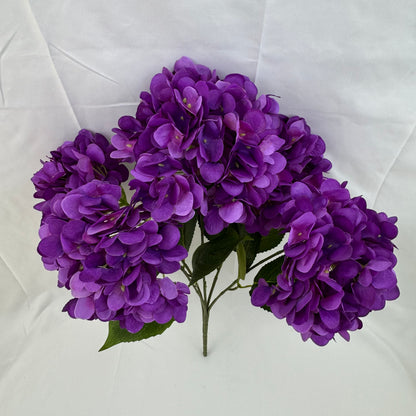 Purple Silk French Hydrangea Bush - 5 Heads