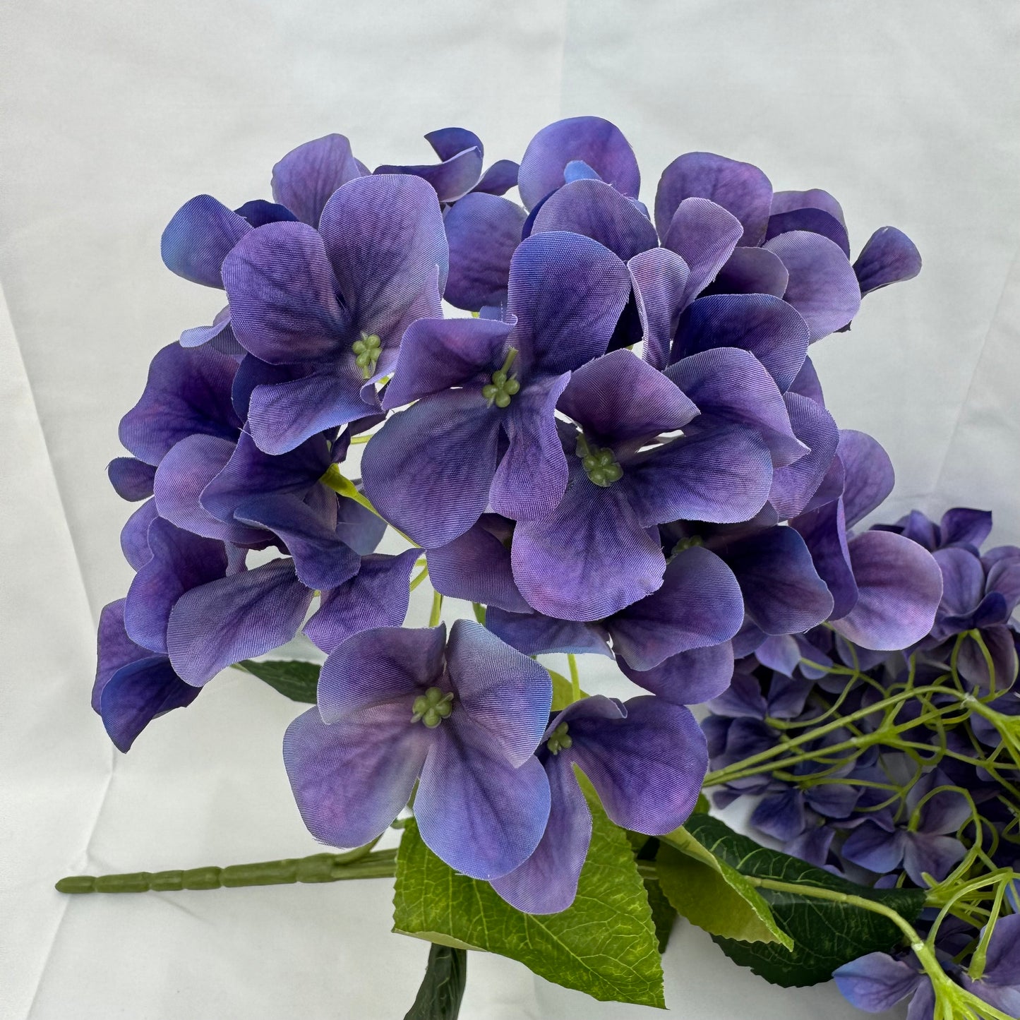 Purple Silk 3D Hydrangea Bush - 5 Heads
