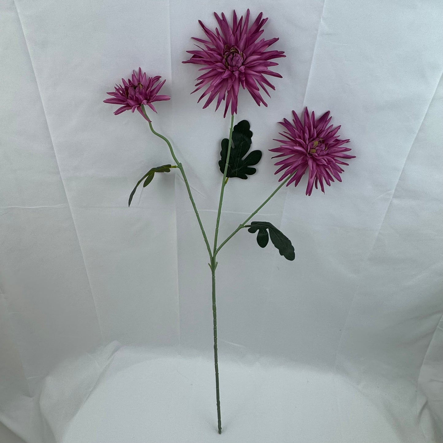 Pink Silk Flame Chrysanthemum Spray - 3 Heads