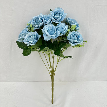 Blue Silk Wedding Rose Bush - 11 Heads