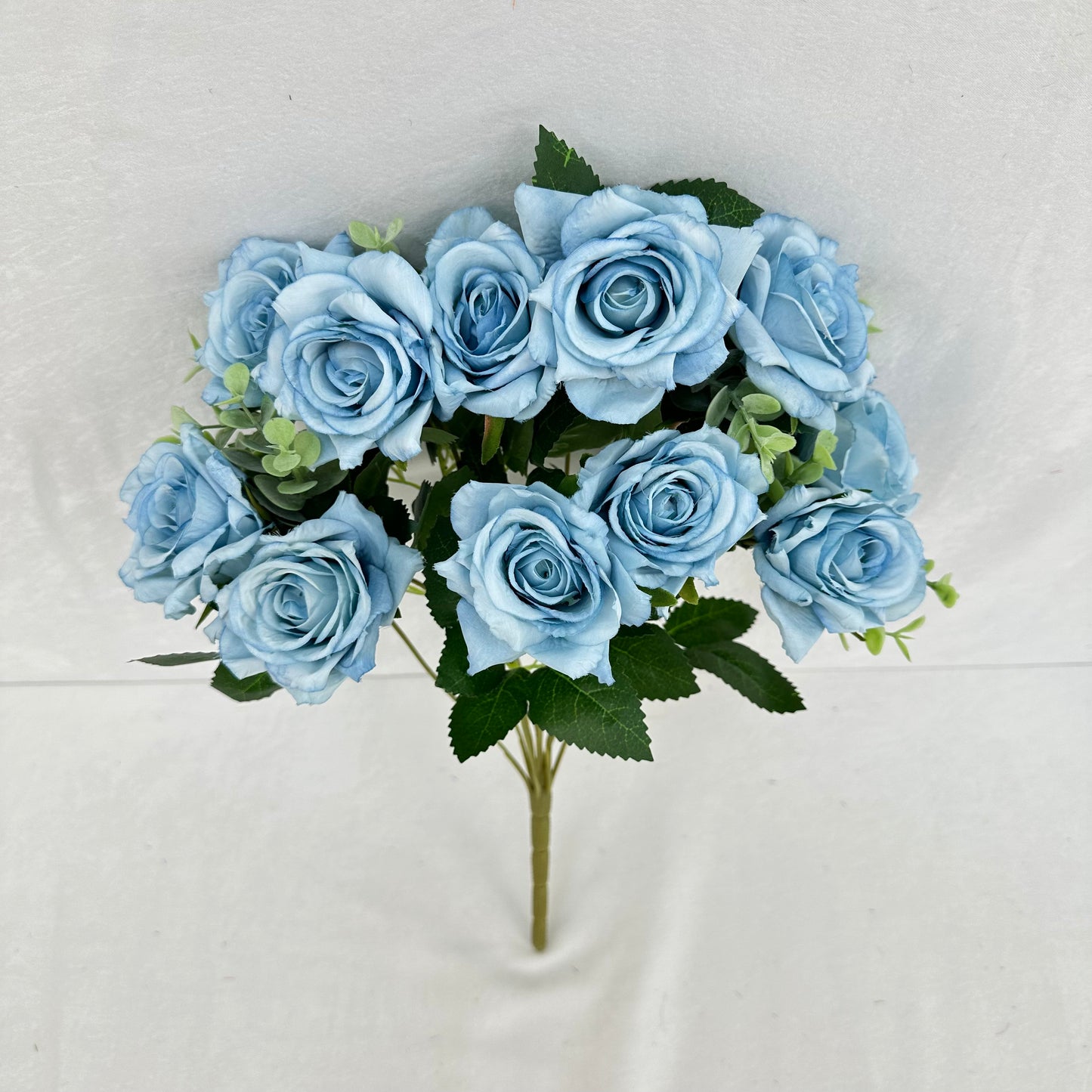 Blue Silk Wedding Rose Bush - 11 Heads