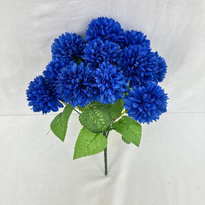 Blue Silk Autumn Chrysanthemum Bush - 12 Heads
