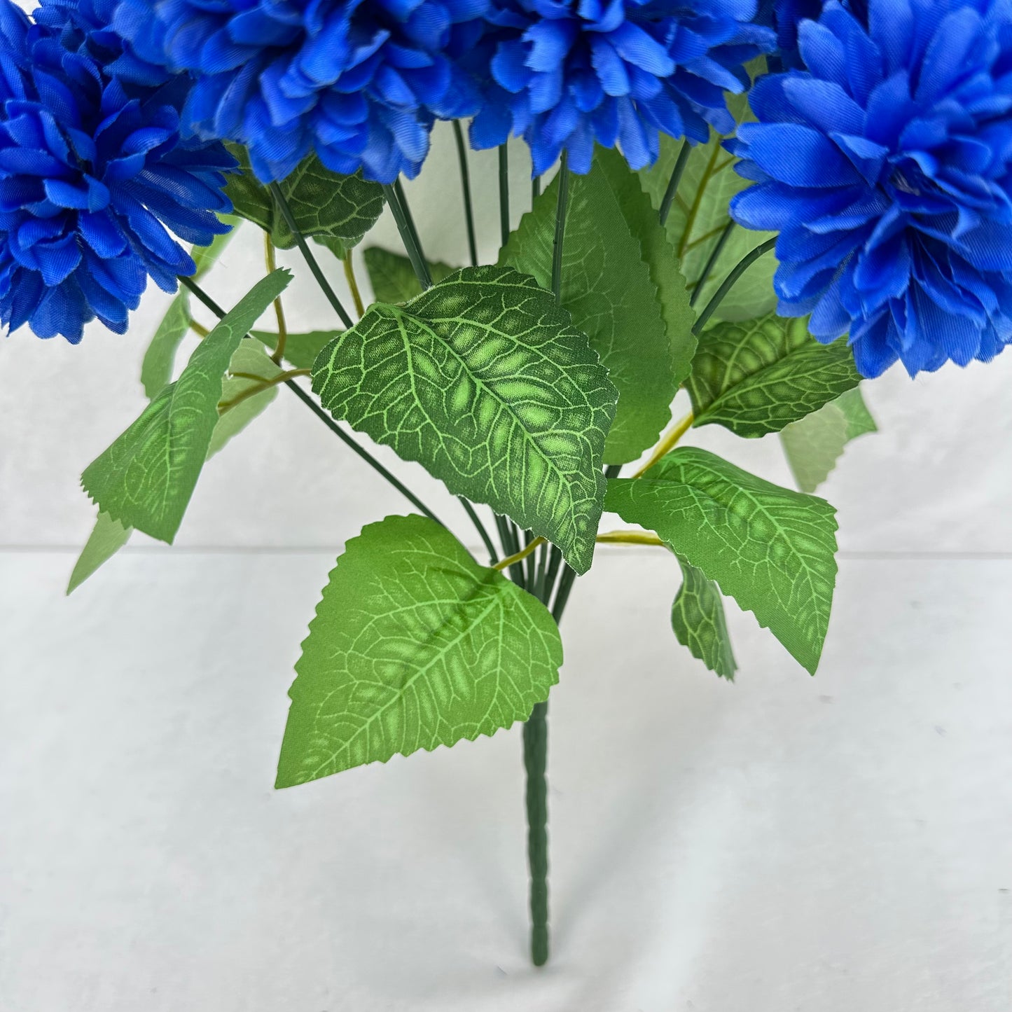 Blue Silk Autumn Chrysanthemum Bush - 12 Heads