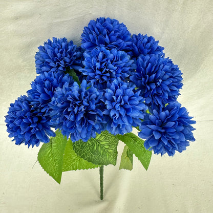 Blue Silk Autumn Chrysanthemum Bush - 12 Heads