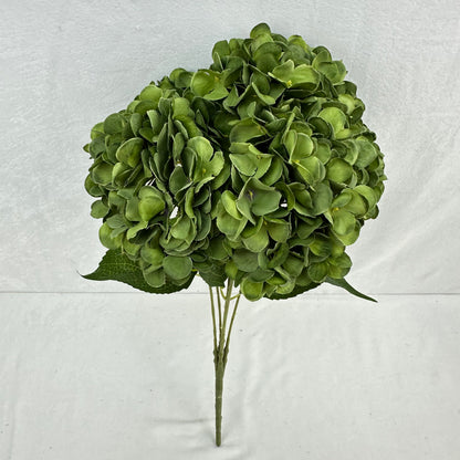 Green Silk French Hydrangea Bush - 5 Heads