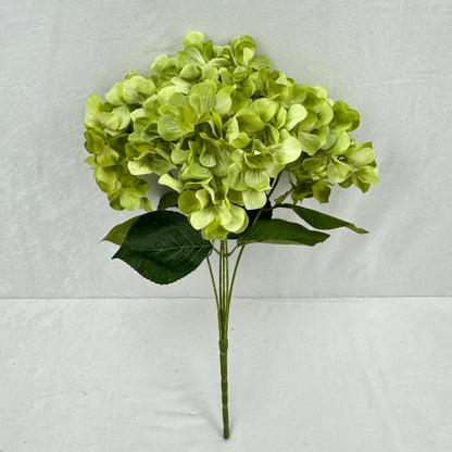 Green Silk 3D Hydrangea Bush - 5 Heads