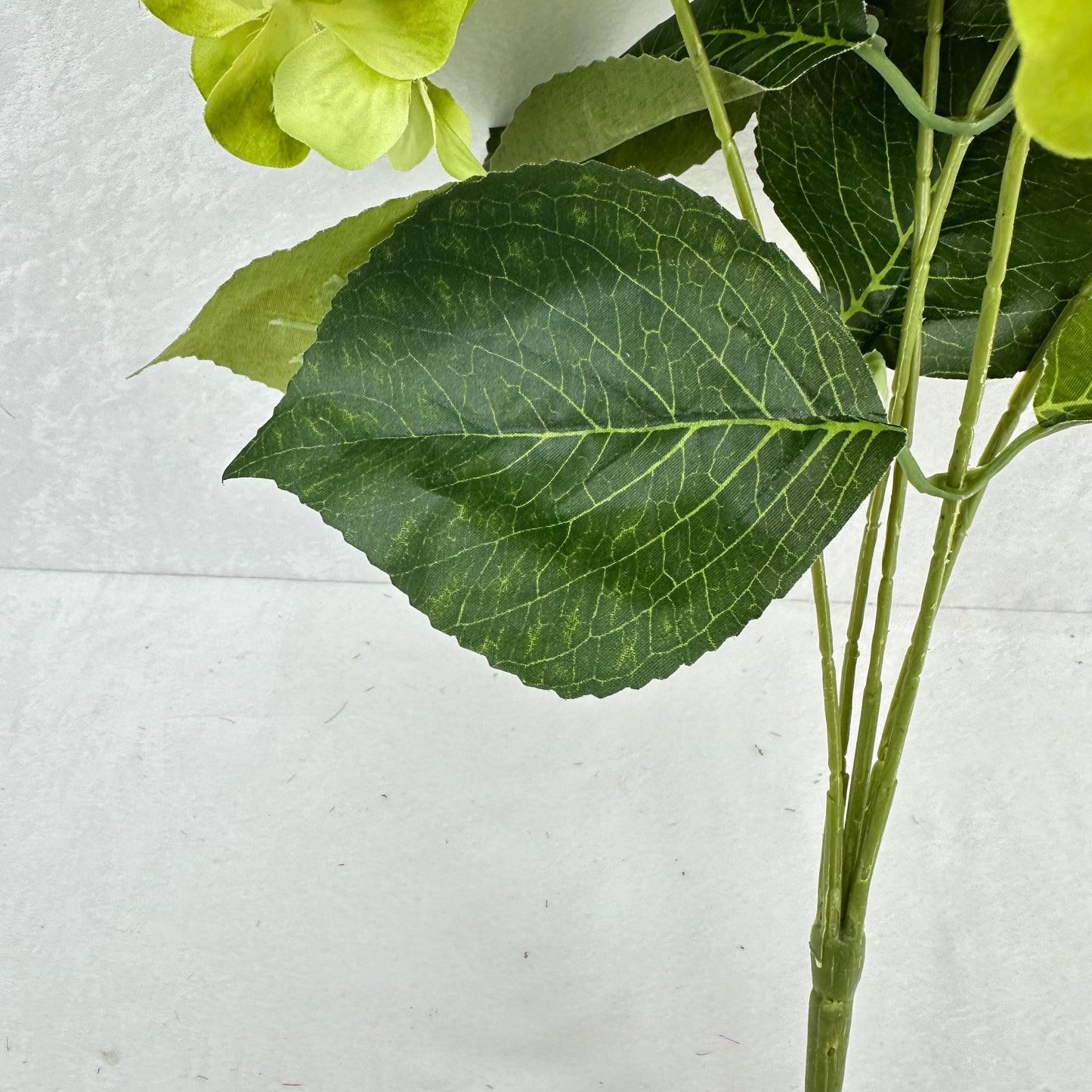 Green Silk 3D Hydrangea Bush - 5 Heads