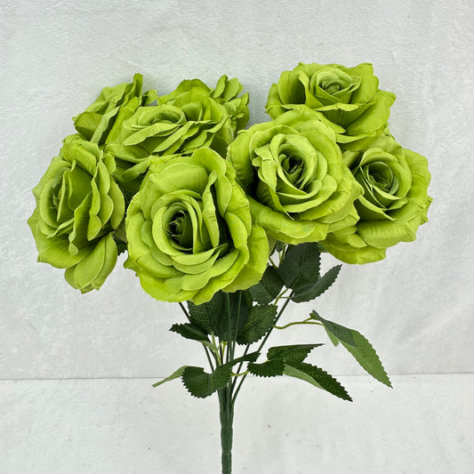 Green Silk Diamond Rose Bush - 9 Heads