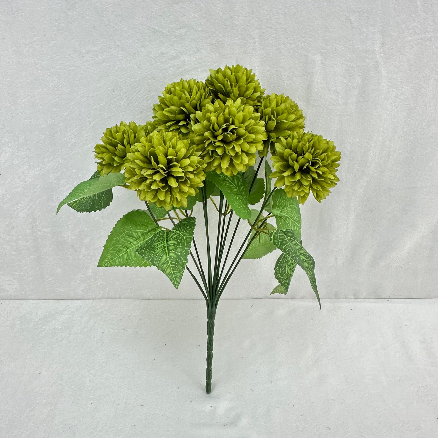 Green Silk Autumn Chrysanthemum Bush - 12 Heads